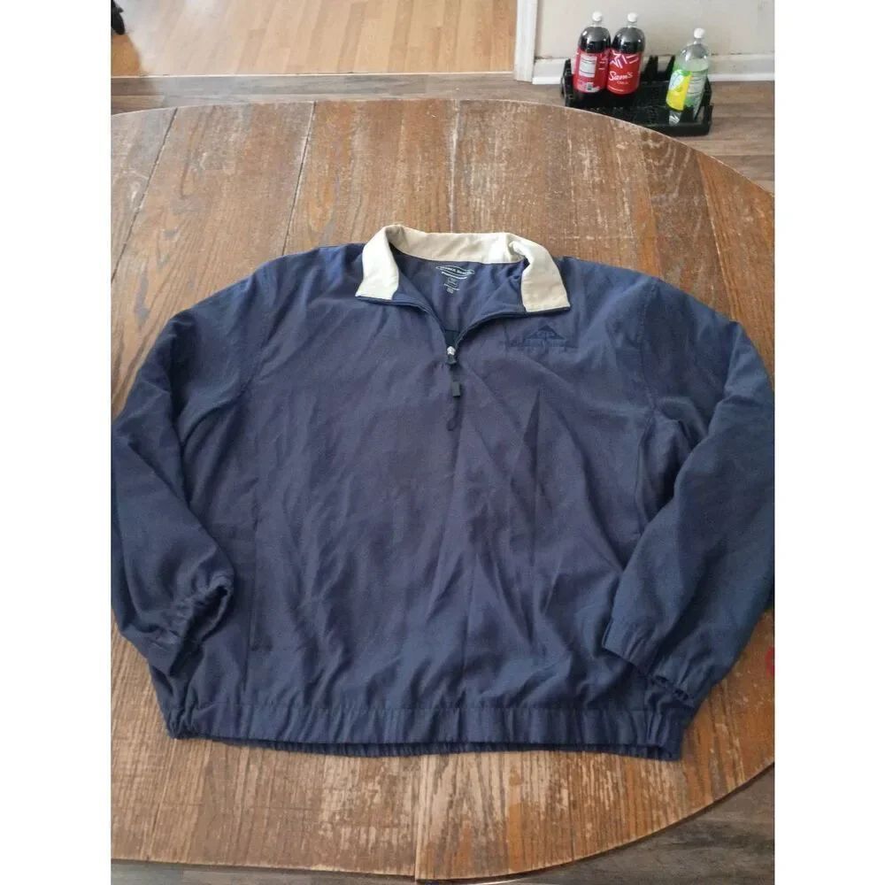 XL Pebble Beach Performance Blue Tan Georgia Pacific Pullover Jacket Shirt